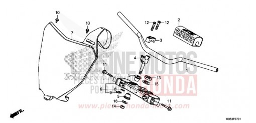 TUYAU DE GUIDON/PONT SUPERIEUR (CRF250RK,L,M/CRF250RXK,L) CRF250RL de 2020